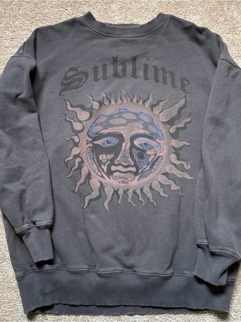 American eagle sublime oversized crewneck sweatshirt S gray